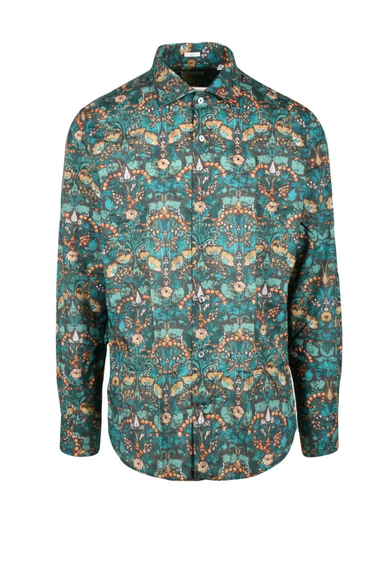 Ognunolasua Green Floral Cotton-Blend Shirt
