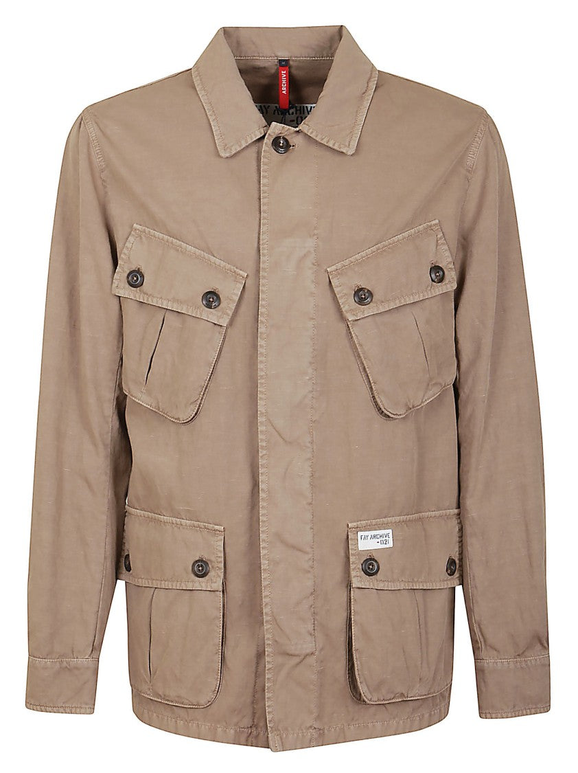 Fay Lightweight Cotton Jacket With Button-Up Closure