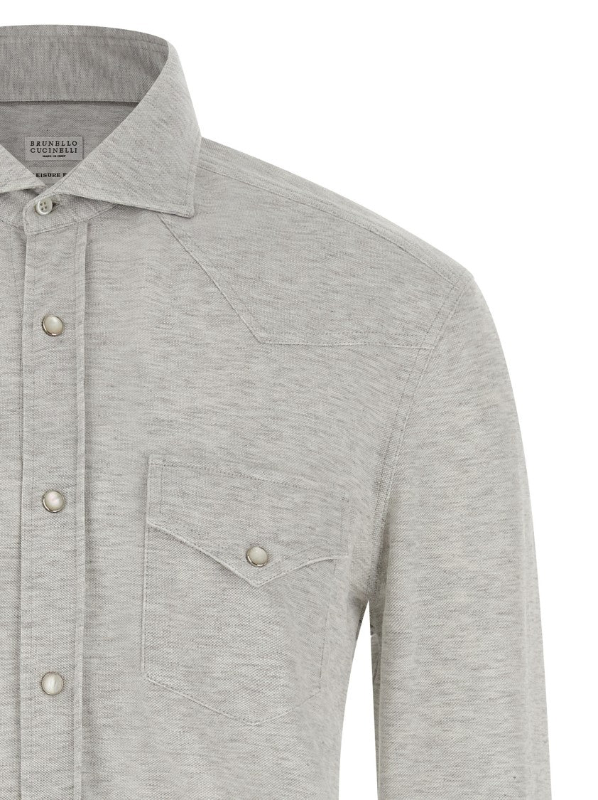 Brunello Cucinelli Piqué Cotton Shirt