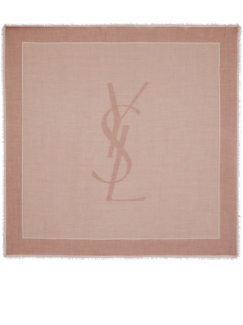 Saint Laurent Grand Carre Rayures Striped Scarf