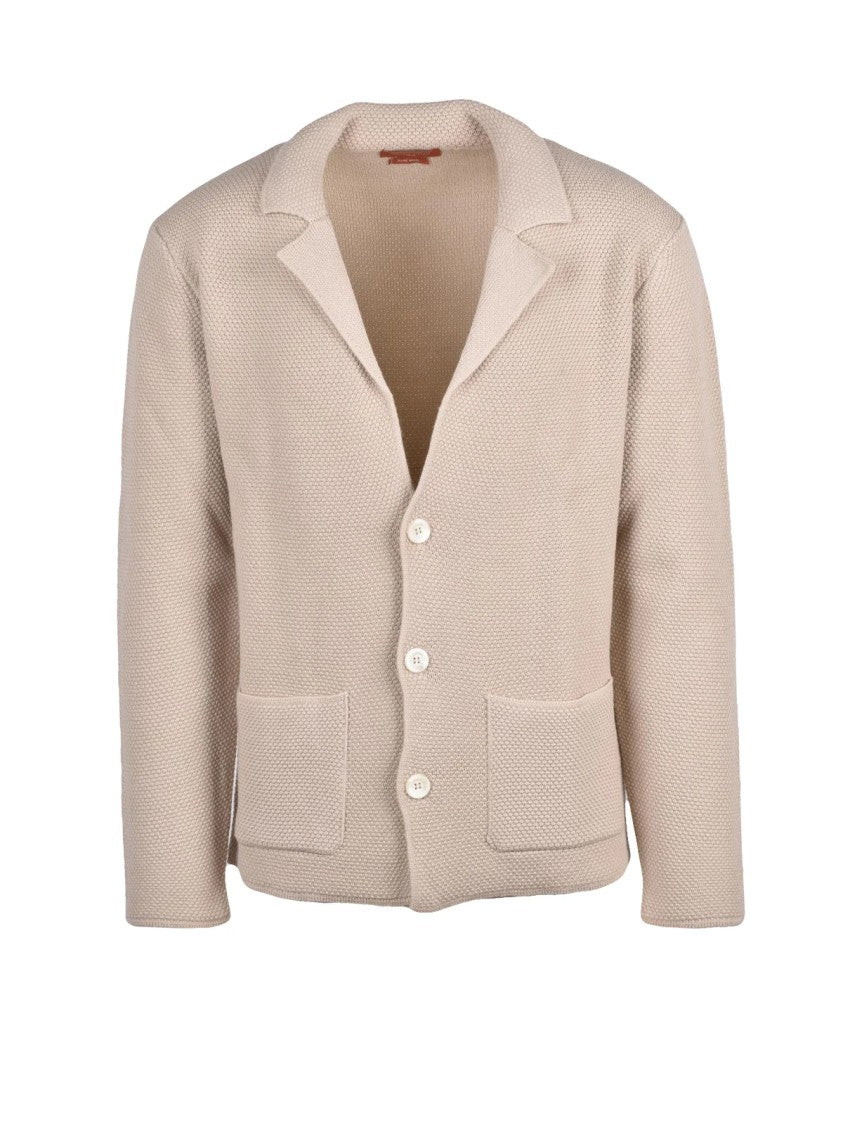 Daniele Fiesoli Cream Merino Wool Knit Cardigan