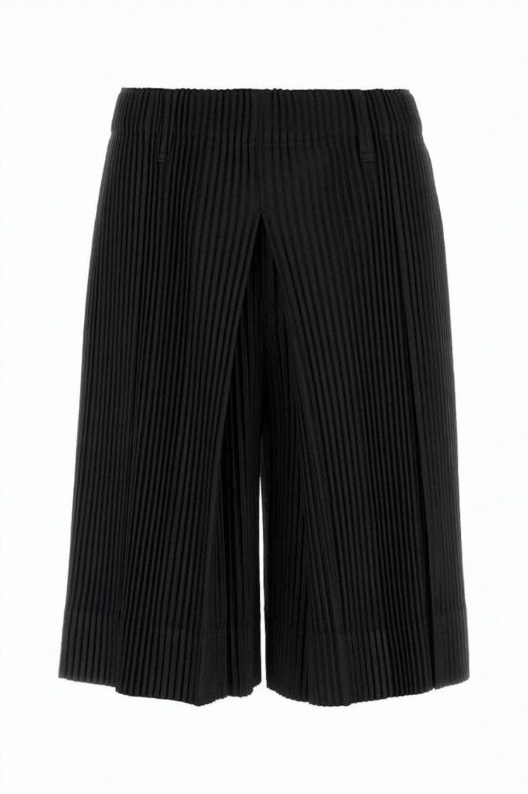 Homme Plissé Issey Miyake Pleated Tailored Shorts With Unique Vertical Design