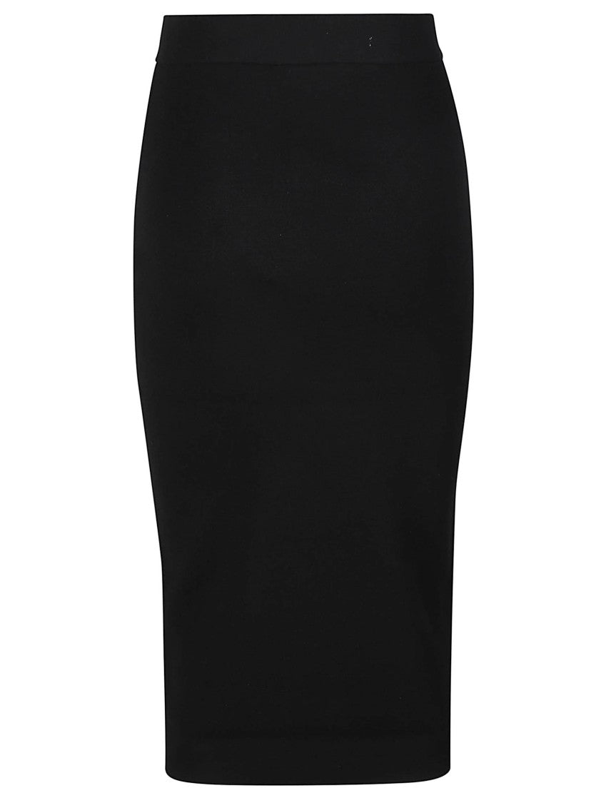 Max Mara Black Mxmgamma Viscose-Blend Midi Skirt