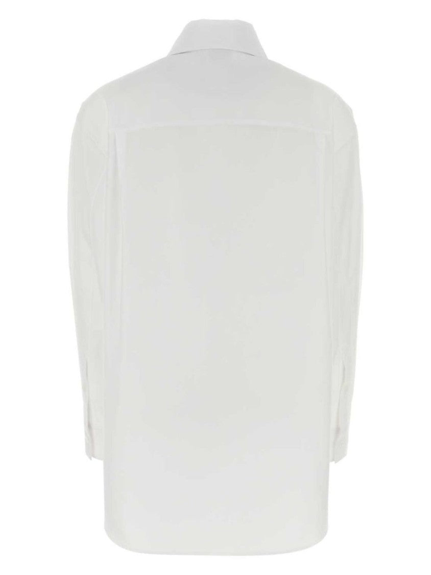 Alexander Mcqueen Structured White Shirt With Button-Down Front And Tapered Cuffs