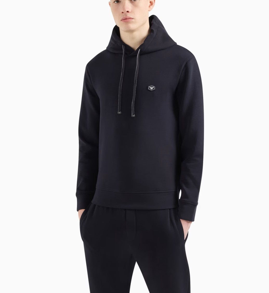Emporio Armani Drawstring Hooded Sweatshirt With Logo Patch