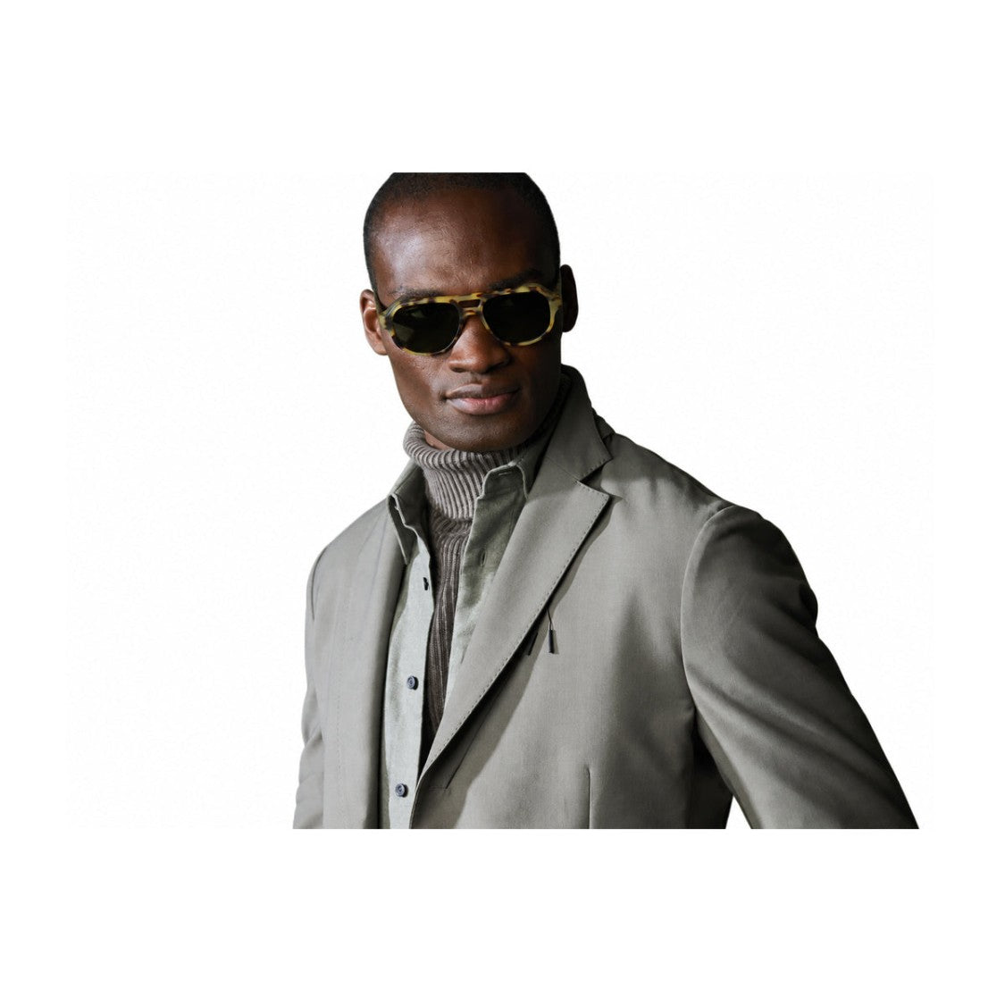L.G.R. Havana Acetate Sunglasses With Green Matte Lenses