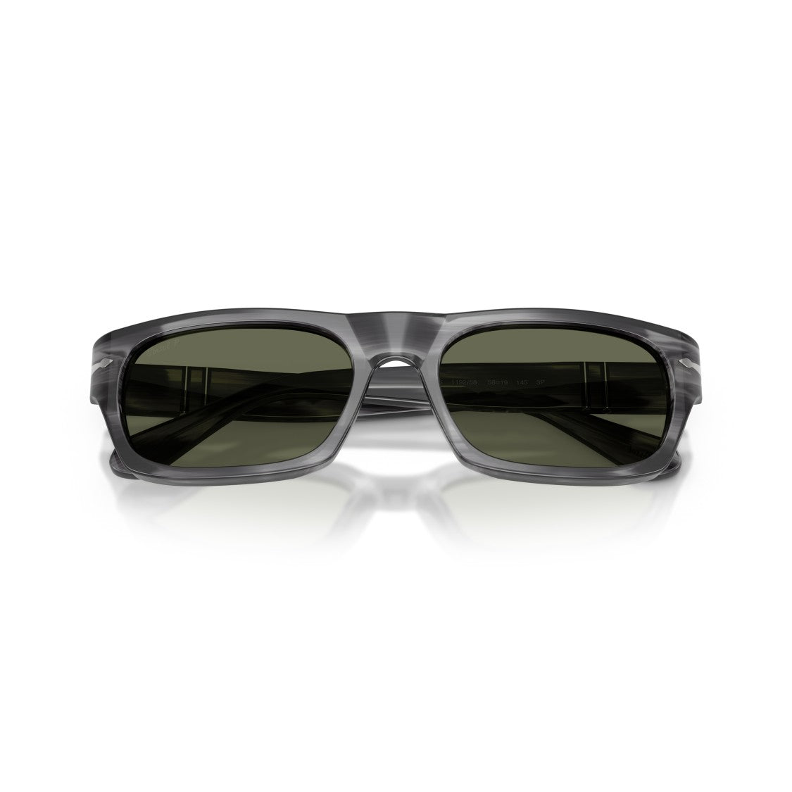 Persol 0Po3398s Rectangular Grey Acetate Sunglasses With Dark Lenses