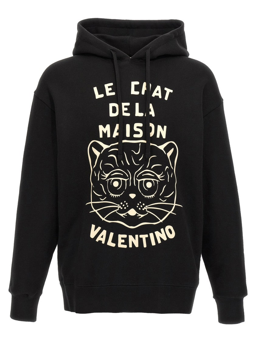 Valentino Garavani Le Chat De La Maison' Print Brushed Hoodie