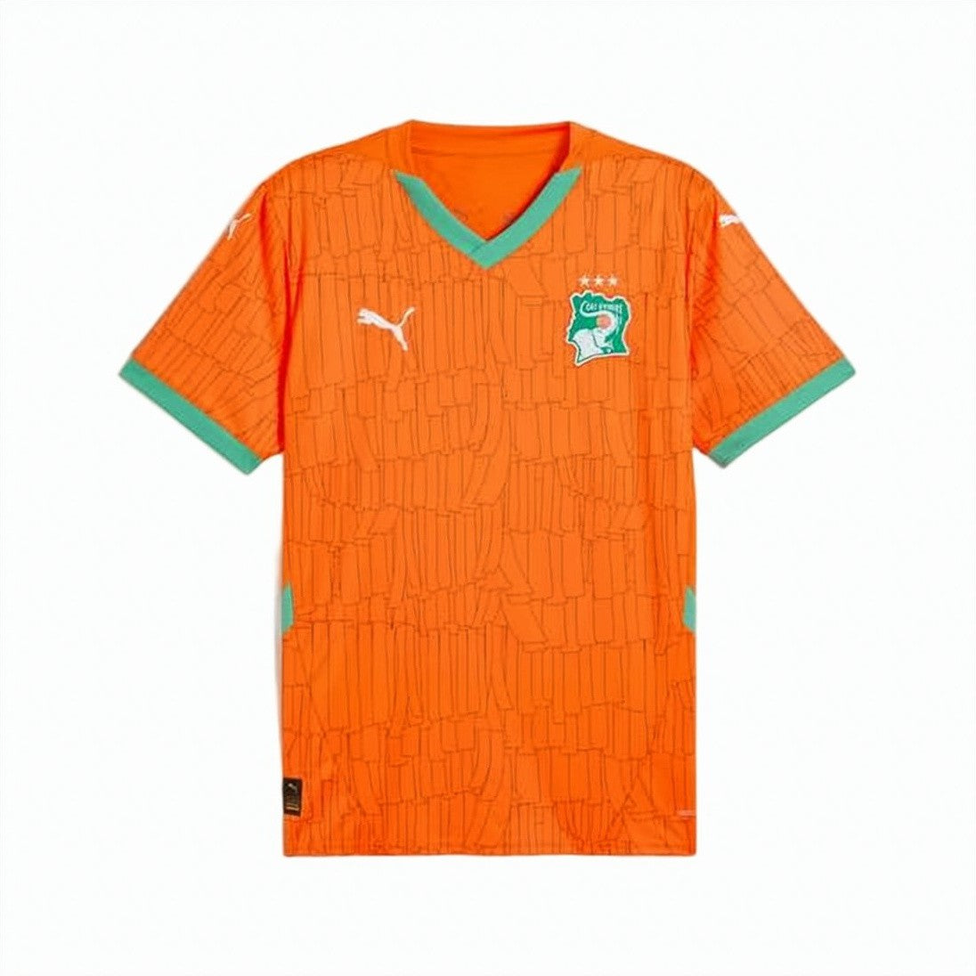 Puma Orange Training T-Shirt With Geometric Pattern