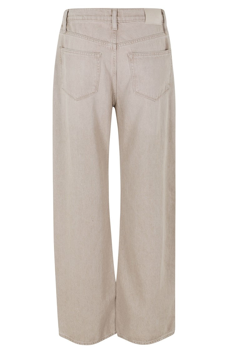 Paige Beige Arellia 32 Five-Pocket Straight Cotton Jeans