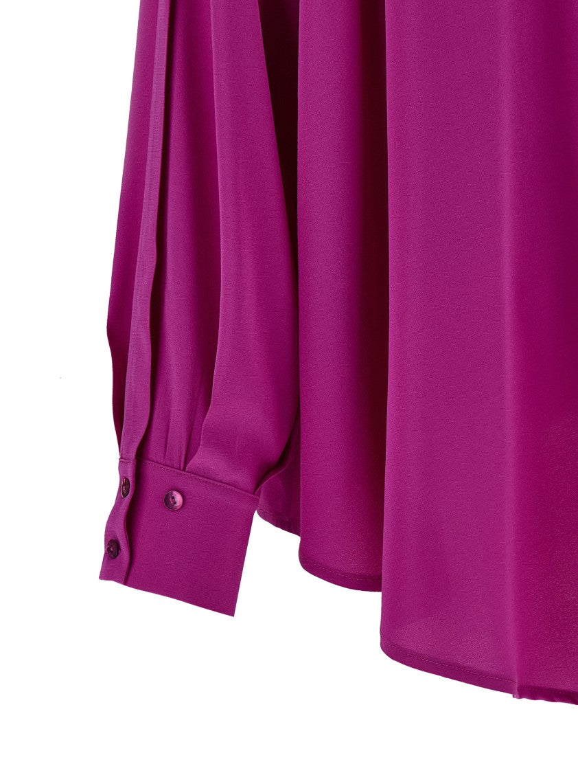 Di.La3 Pari' Lavallière Collar Silk Crepe De Chine Shirt
