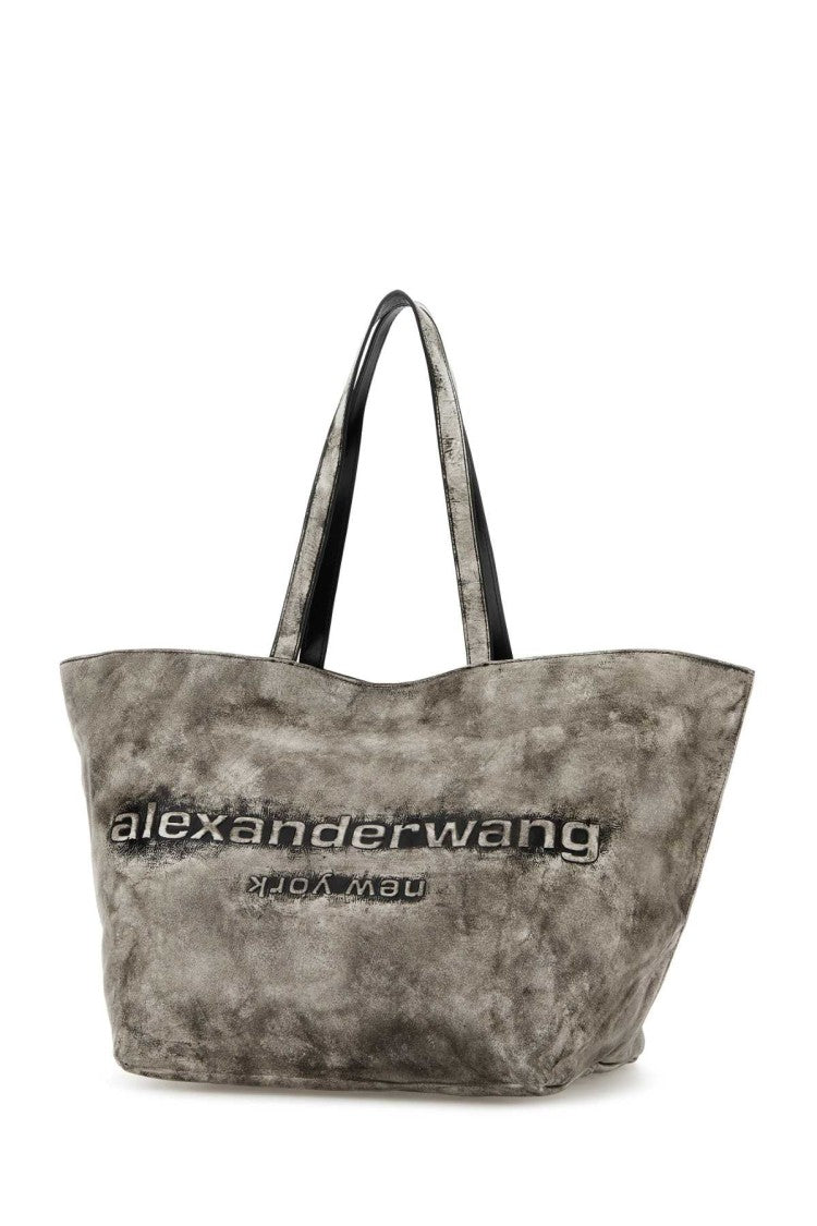 Alexander Wang Light Grey Leather Small Punch Shopping Bag