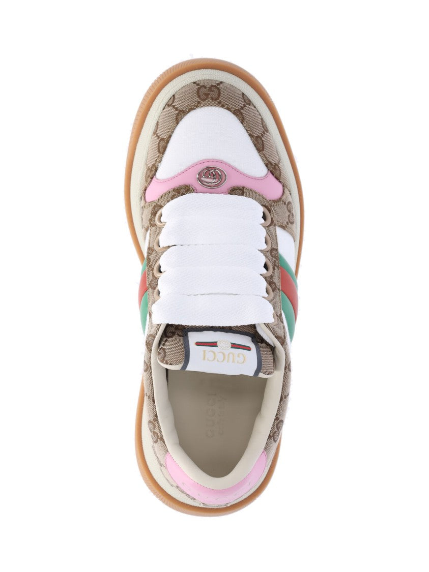Gucci "Screener" Platform Sneakers – Beige
