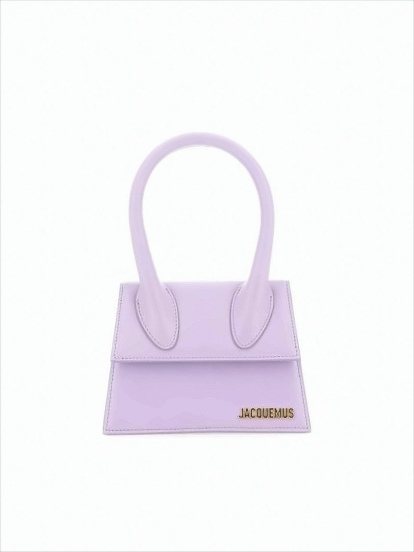 Jacquemus Structured Lavender Tote Bag With Flap Closure