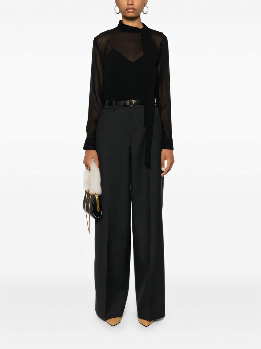 Gucci High-Waisted Tailored Suit Pants With Wide-Leg Silhouette