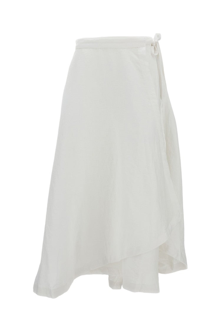 Polo Ralph Lauren Wrap-Style Long Linen Skirt With A-Line Silhouette