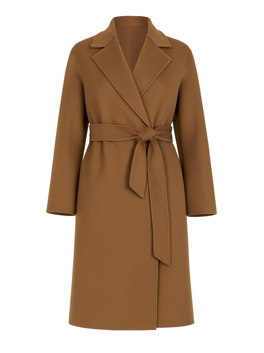 Max Mara Beige Midi Wrap Coat