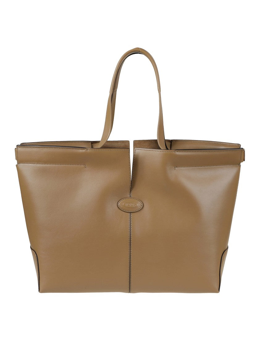 Tod's Structured Tote Bag In Warm Beige