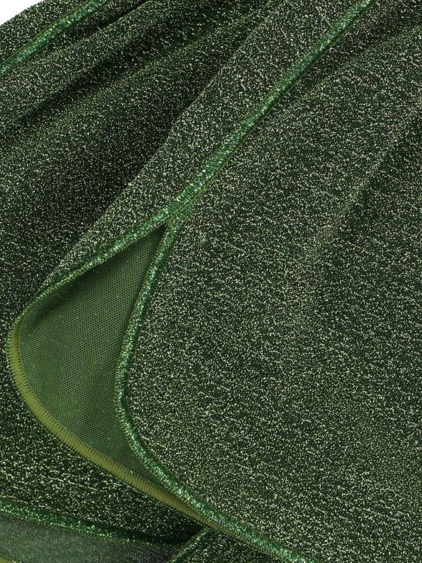 Oséree Green Lumière Semi-Transparent Metallic Shorts