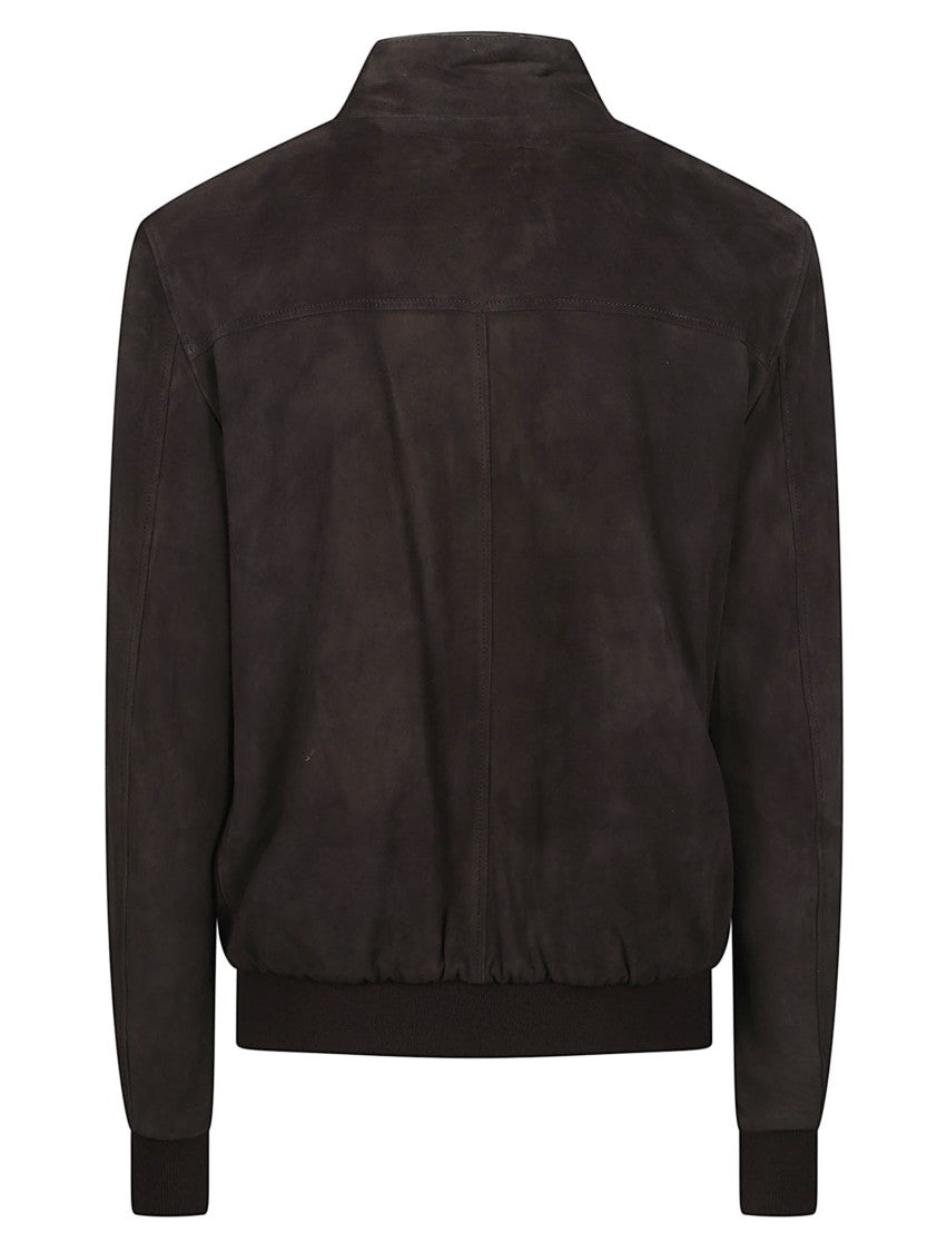 Moorer Janos-Ur Suede Stand-Collar Bomber Jacket