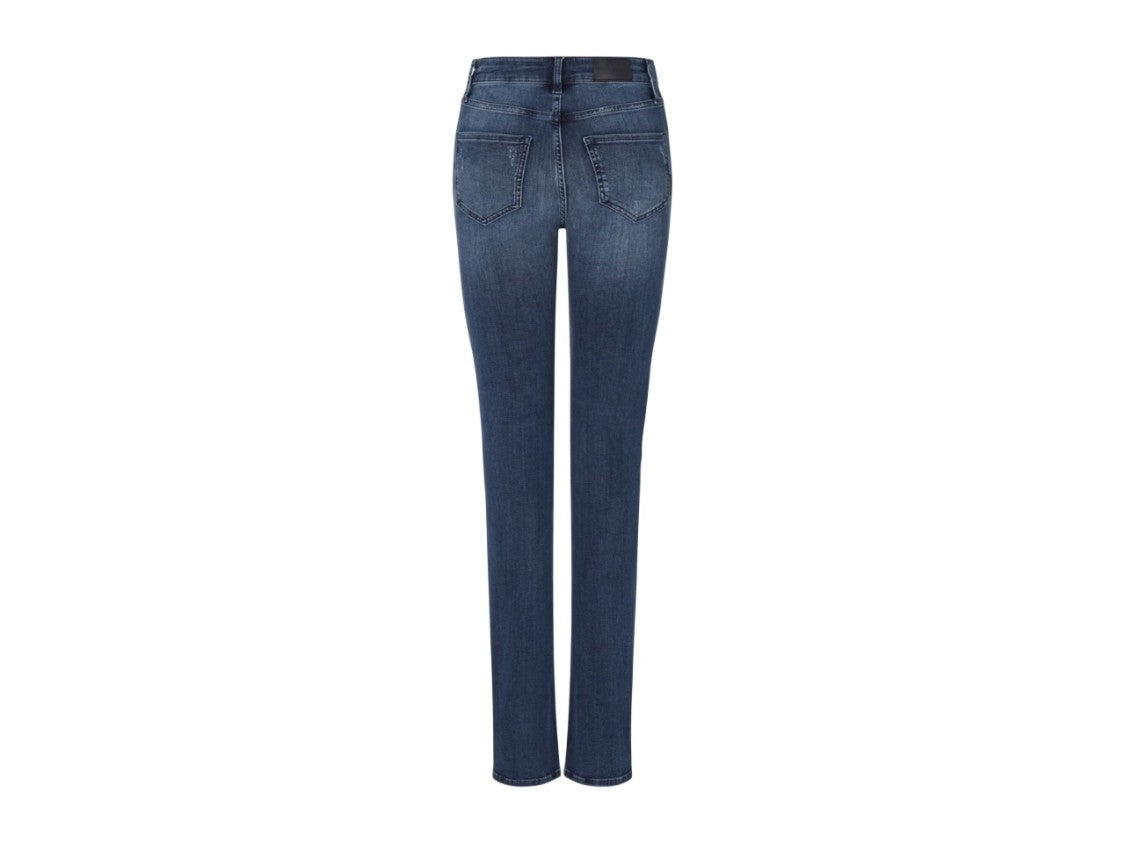 Armani Exchange Straight-Leg Blue Jeans With Subtle Whiskering