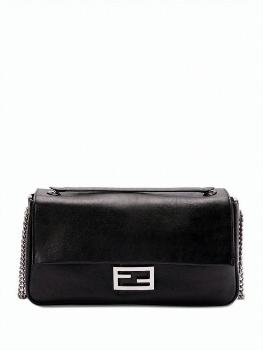 Fendi Rectangular Calf Leather Shoulder Bag With Silver-Tone Hardware