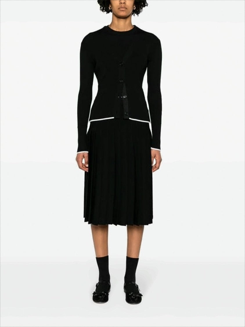 Thom Browne Fitted Black Wool-Silk Blend Cardigan