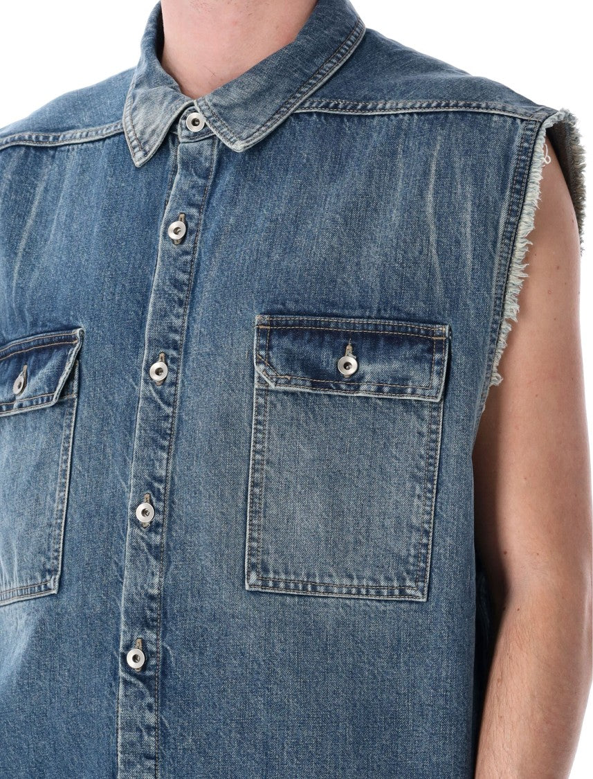 Drkshdw By Rick Owens Boxy-Fit Sleeveless Denim Outer Shirt