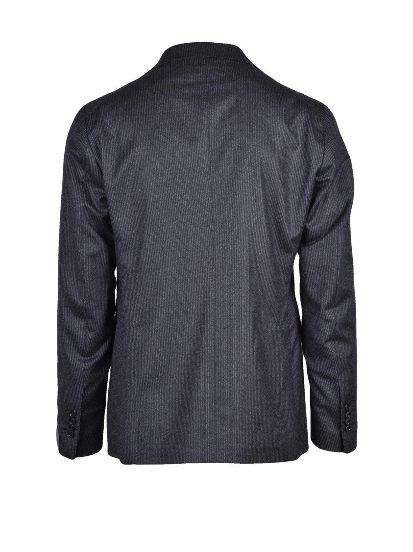 Tagliatore Grey Virgin Wool Formal Suit