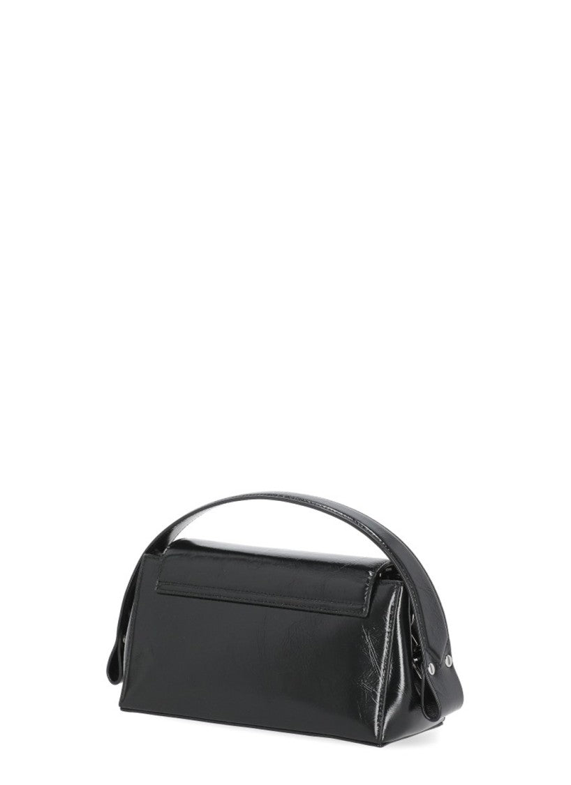 Vivienne Westwood Black Glossy Patent Leather Orb Logo Shoulder Bag