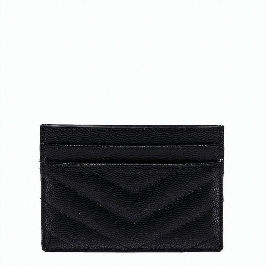 Saint Laurent Chevron Quilted Calf Leather Card Case