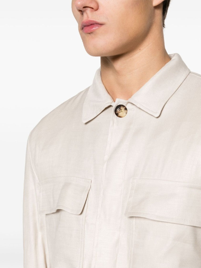 Lardini Light Beige Linen/Flax Blend Jacket