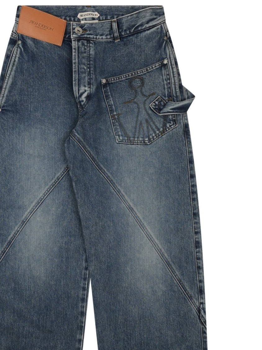 J. W. Anderson Wide-Leg Patch Logo Cotton Jeans