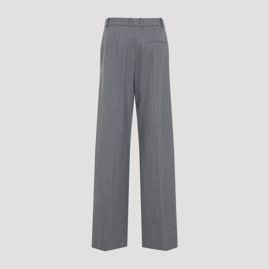 The Frankie Shop Brickell Striped Grey And Brown Wool Pants