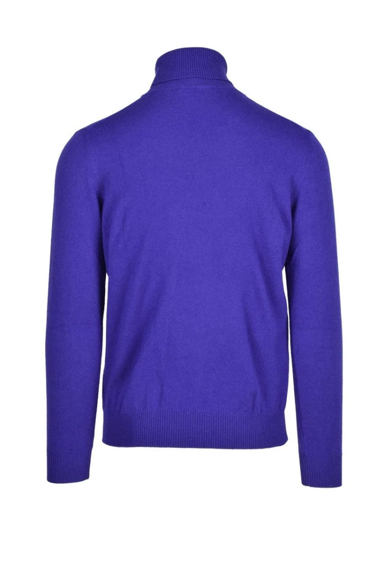 Kangra Purple Wool Cashmere Turtleneck