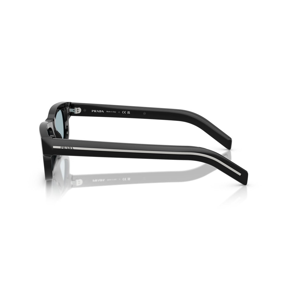 Prada 0Pr B11s Rectangular Black Acetate Sunglasses