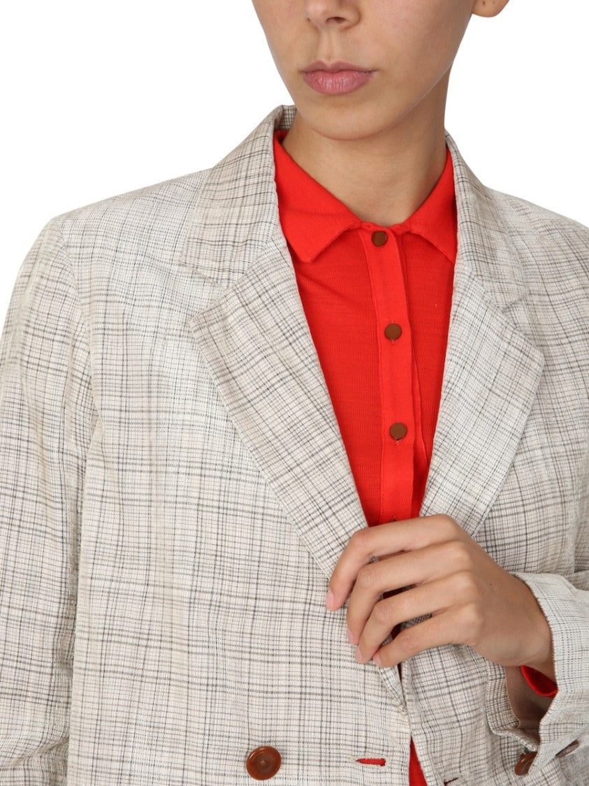 Alysi Tailored Double-Breasted Blazer With Notched Lapels