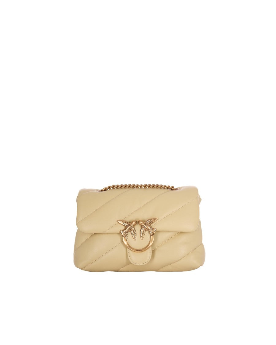 Pinko Borsa Mini Love Bag Puff Maxi Quilt Giallo Vaniglia Antique Gold