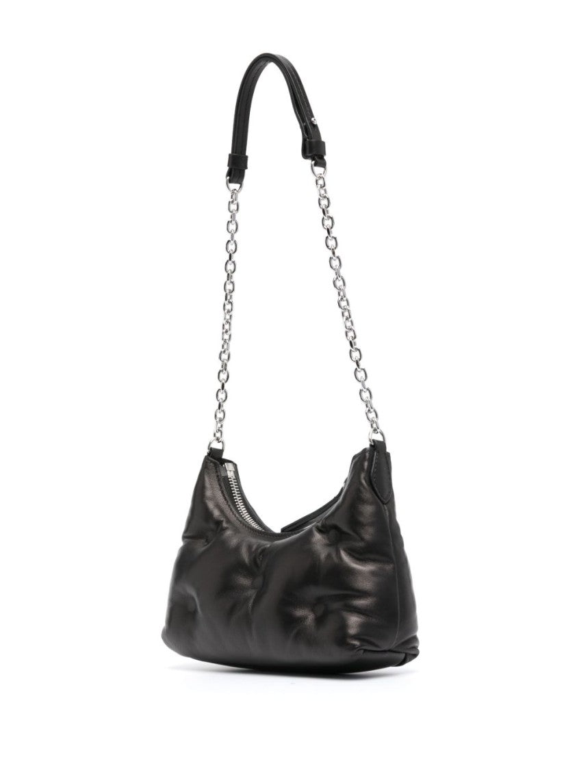 Maison Margiela Contemporary Black Bag With Puffy Silhouette And Chain Strap