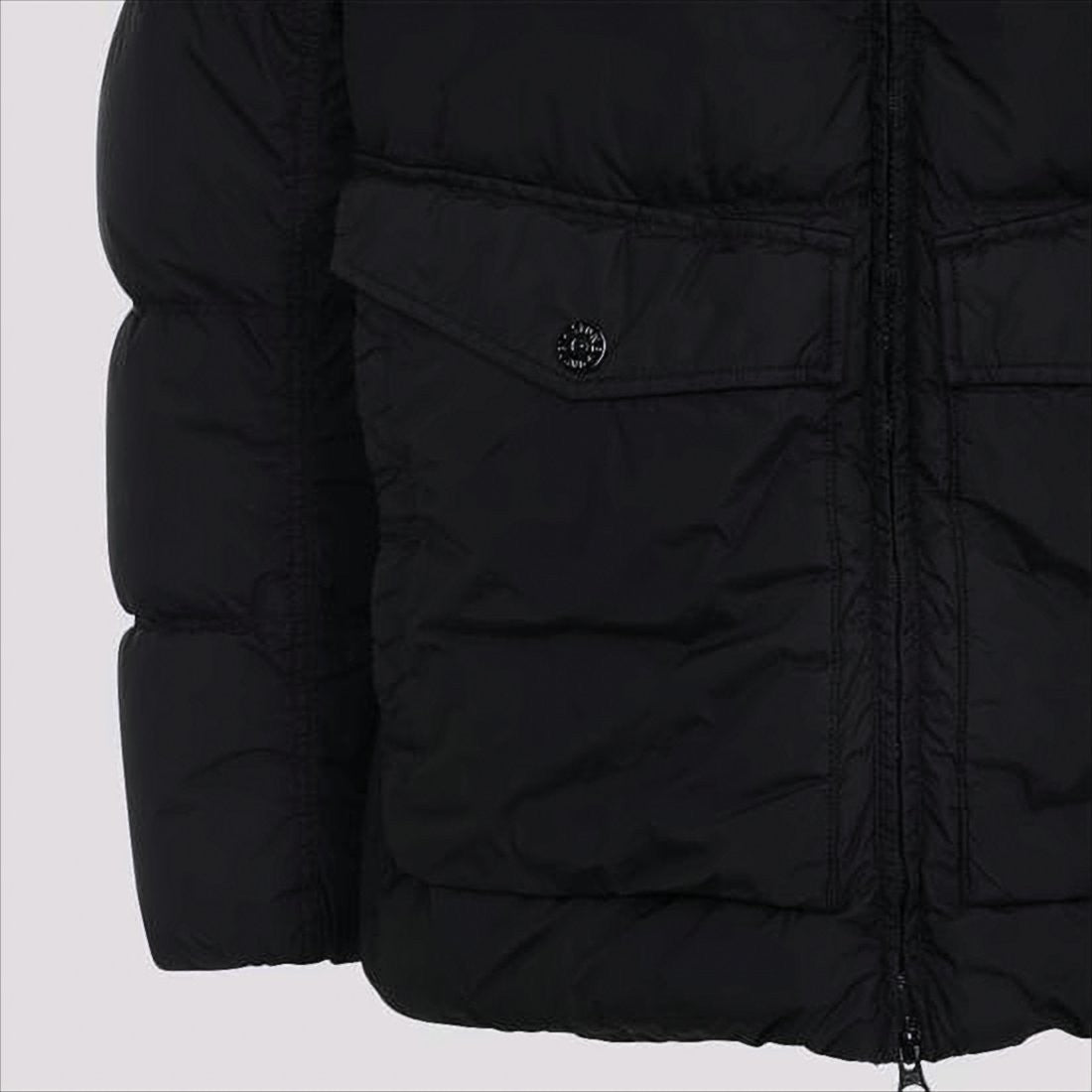 Stone Island Quilted High-Collar Padded Jacket With Signature Patch