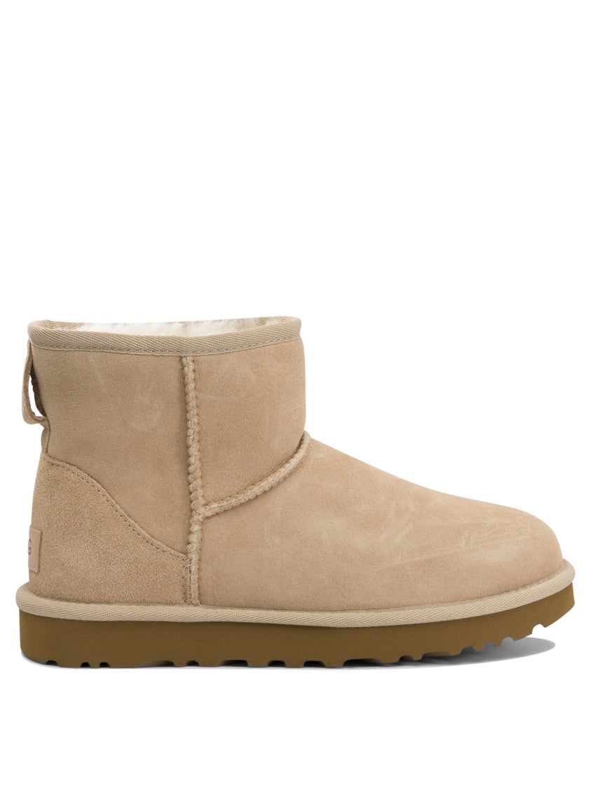 Ugg Beige Twinface Leather Ankle Boots