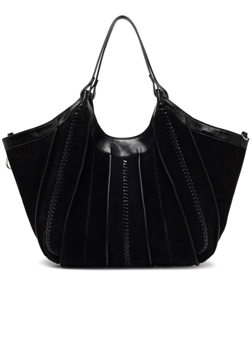 Gianni Chiarini Soft Silhouette Black Handbag With Vertical Stitching