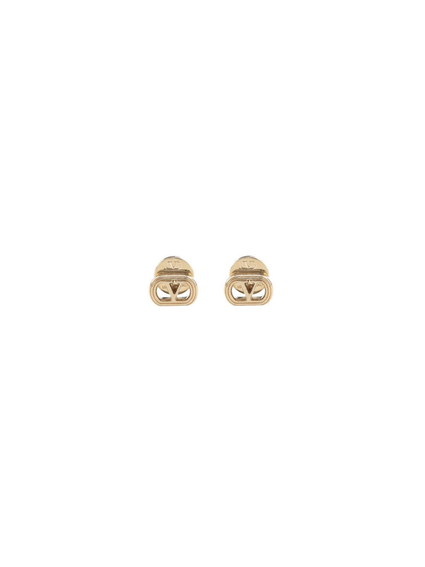 Valentino Garavani Gold Vlogo Hinge Bangle Earrings