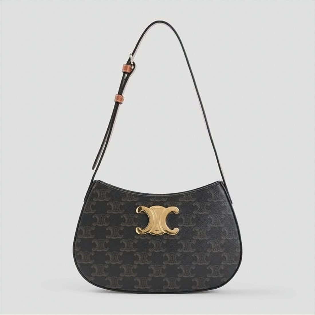 Celine Crescent-Shaped Shoulder Bag In Canvas