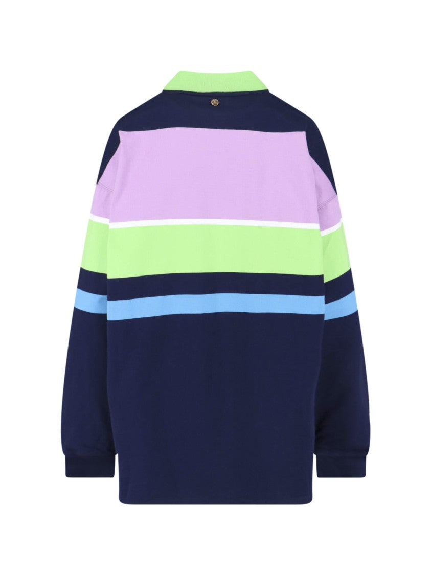 Versace Multicolor Striped Cotton Mini Dress