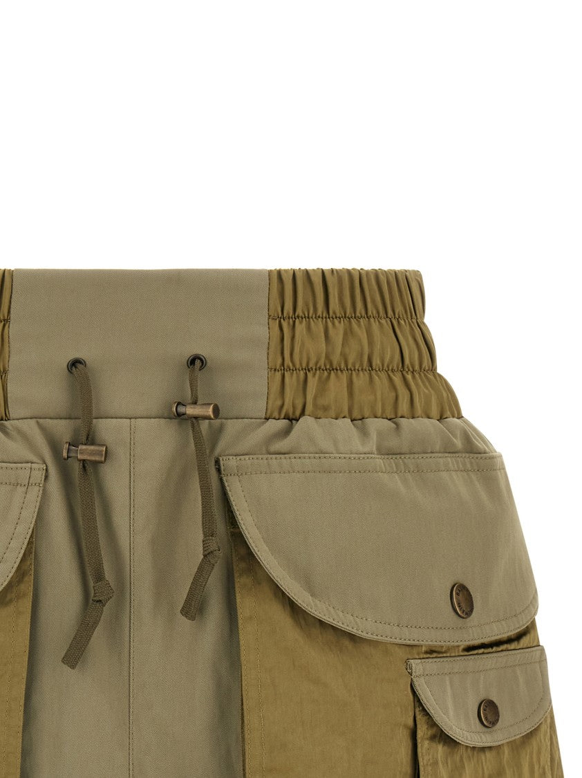 Balmain Flared High-Waisted Cargo Shorts With Drawstring Waistband
