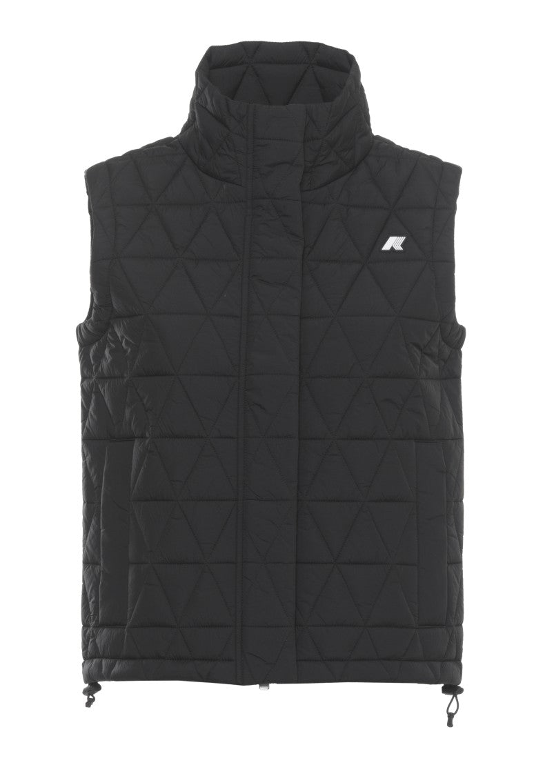 K-Way Black Satine Diamond Quilted Gilet