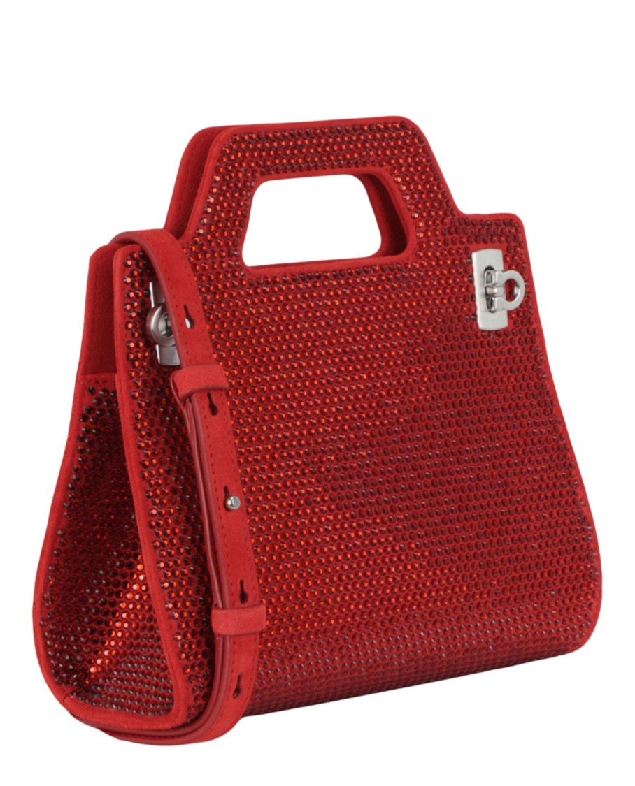 Ferragamo Wanda Mini Bag With Crystal Embellishments