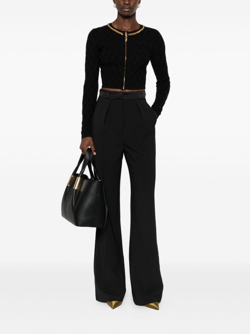 Elisabetta Franchi High-Waisted Wide-Leg Trousers