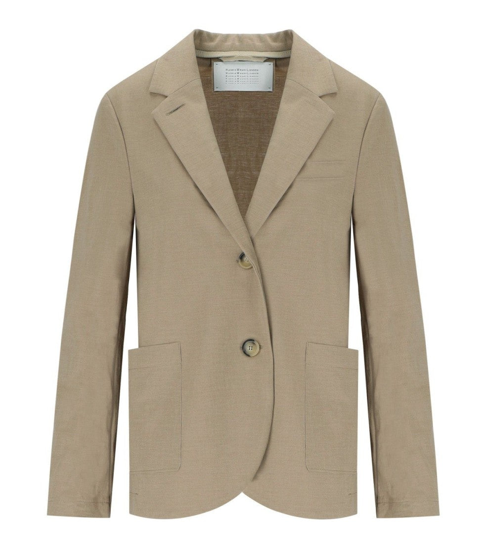 Harris Wharf London Dove Grey Single-Breasted Blazer